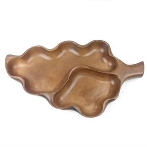 Vintage Wood Leaf Shaped Tray